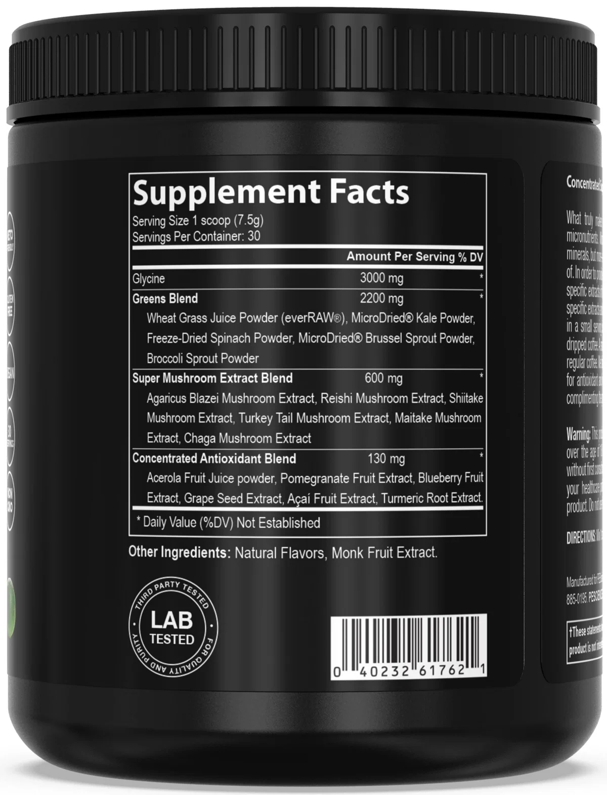 PEScience Greens Superfoods съдържание на гъбени екстракти