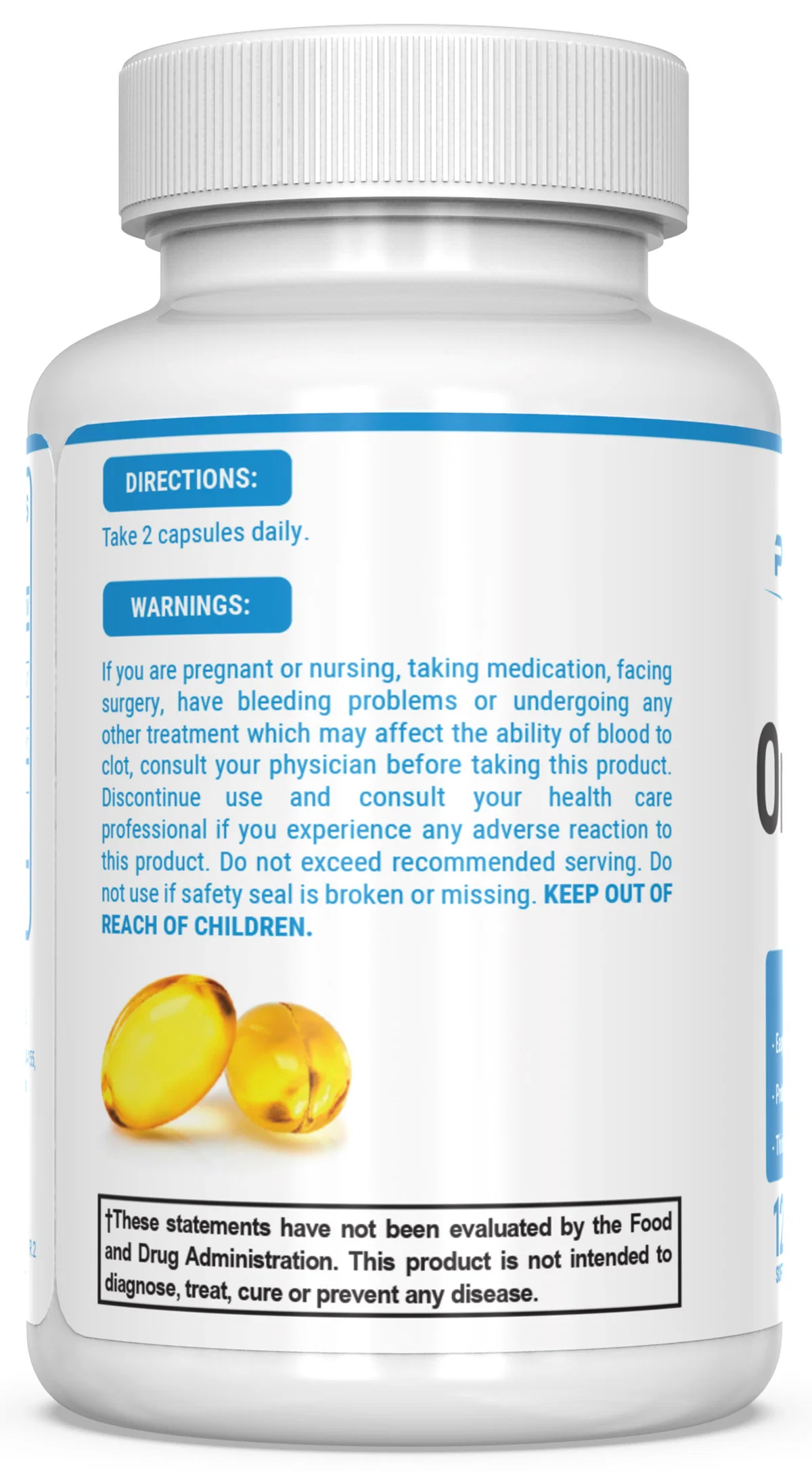 PEScience Omega-3+ опаковка с информация за хранителната стойност и състава