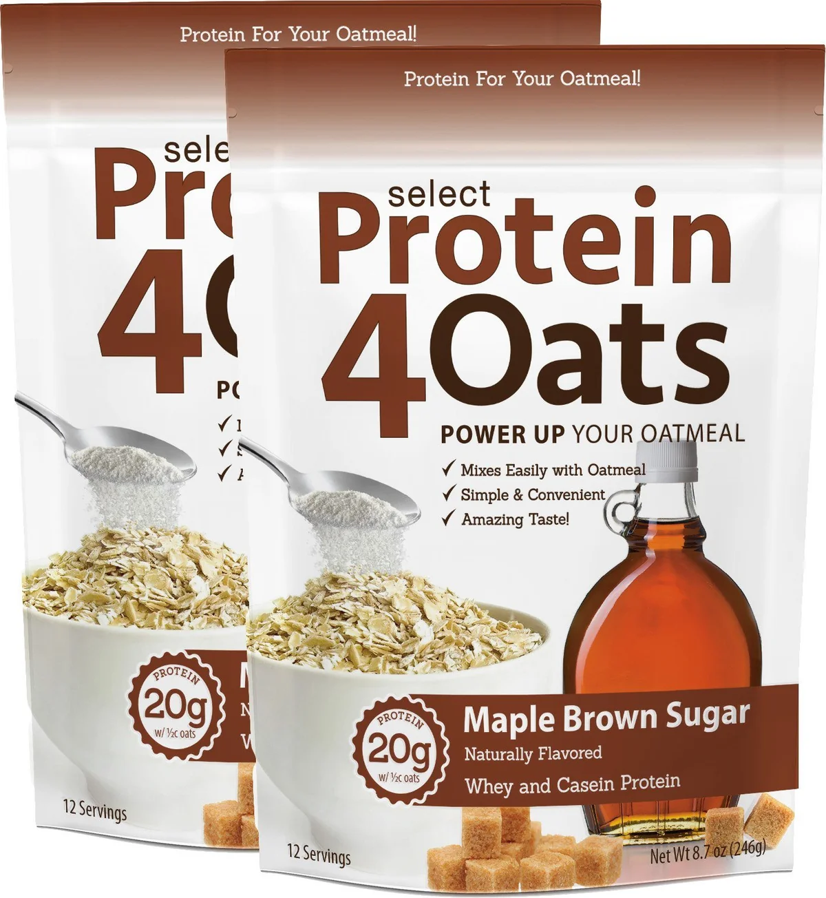 Близък план на текст с хранителна информация за Protein4Oats