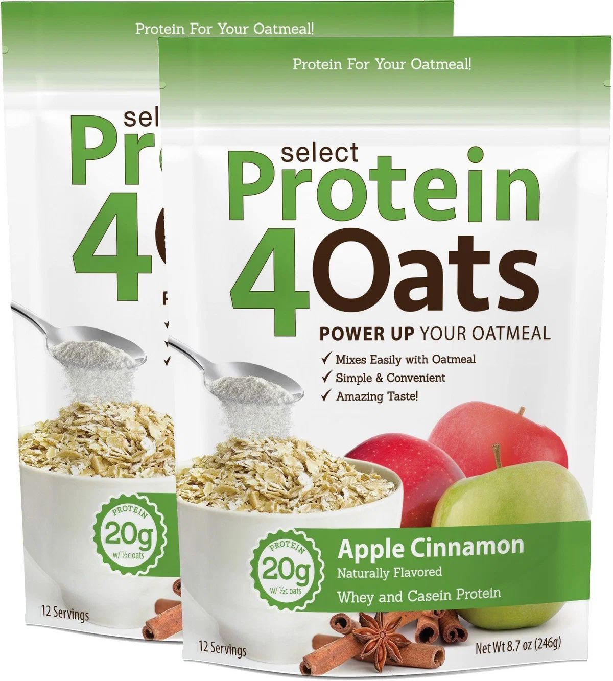 Опаковка на PEScience Protein4Oats, показваща съставките