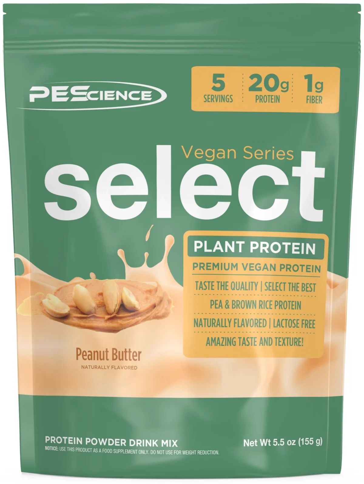 PEScience Select Protein Vegan Series (5 порции) - опаковка с вкус Vegan Peanut Butter Delight