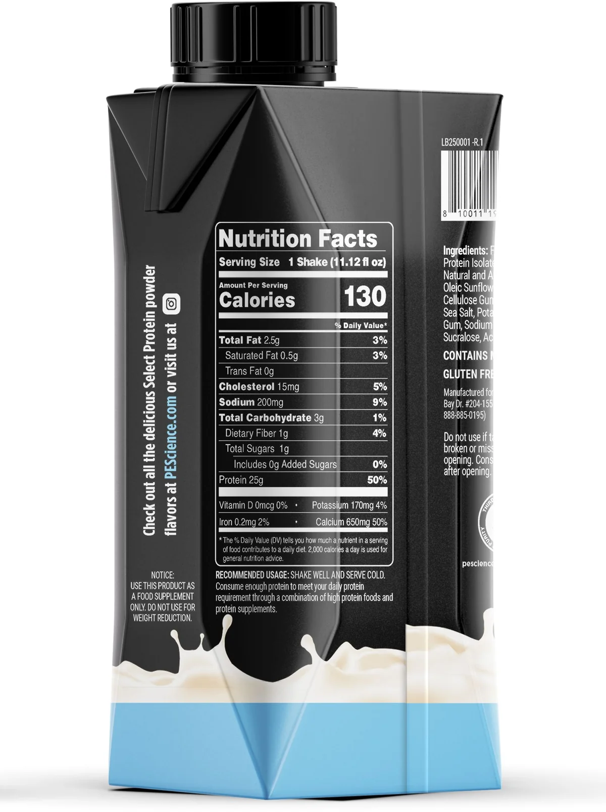 Единична бутилка PEScience Select RTD, вкус Chocolate Truffle, на преден план