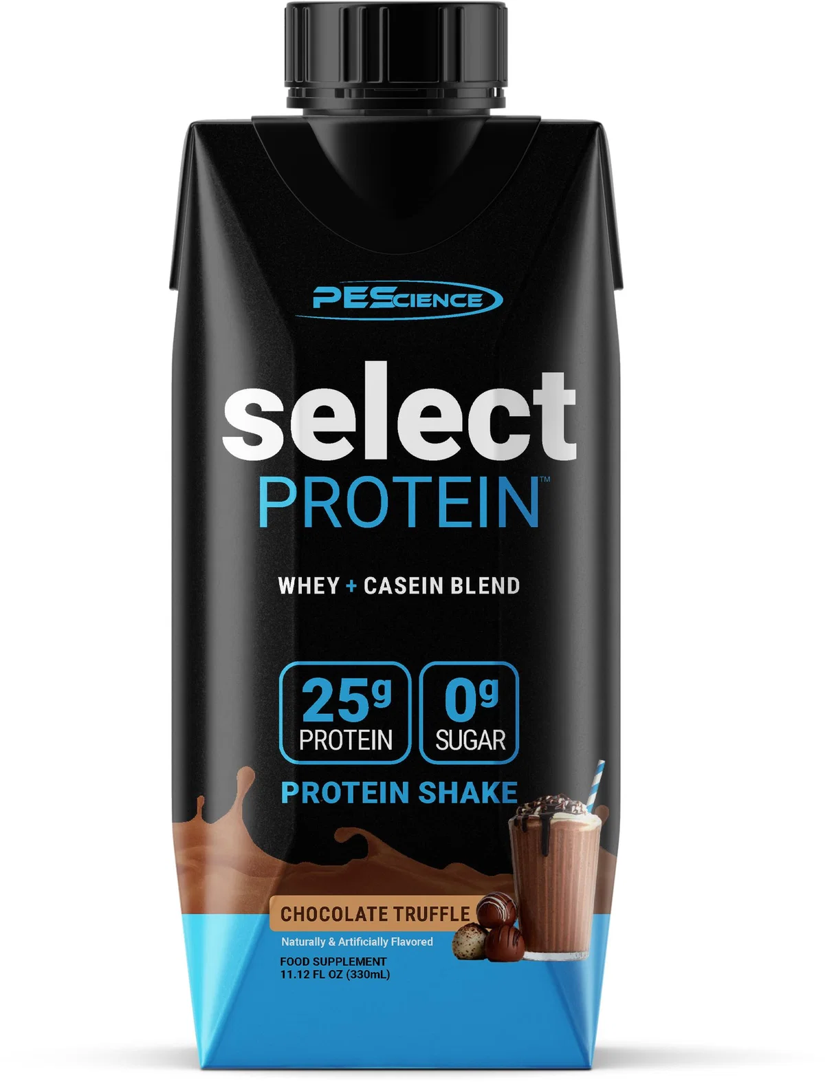 PEScience Select RTD – бутилка, готова за консумация, показваща лесния и бърз начин на прием