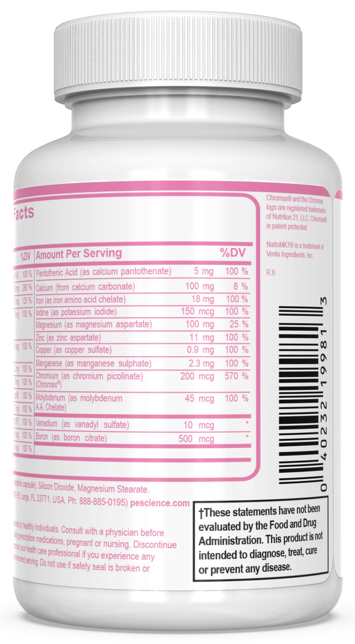 PEScience TruMulti Women’s – няколко капсули, изсипани до опаковката