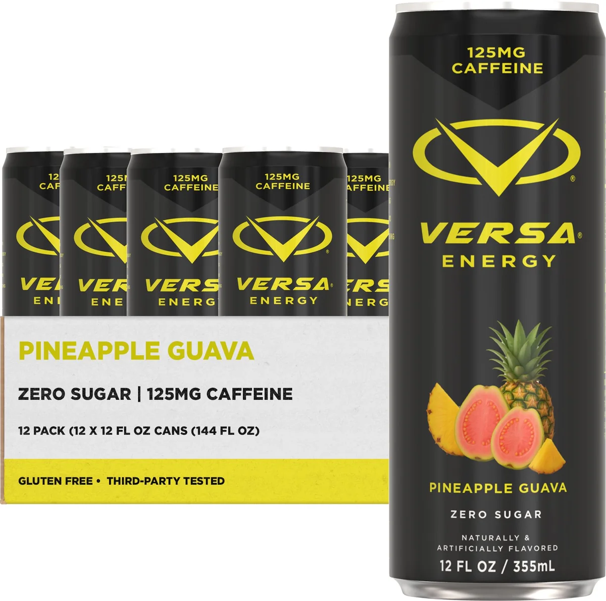 PEScience Versa Energy Drink – детайлен изглед на етикета със съдържанието