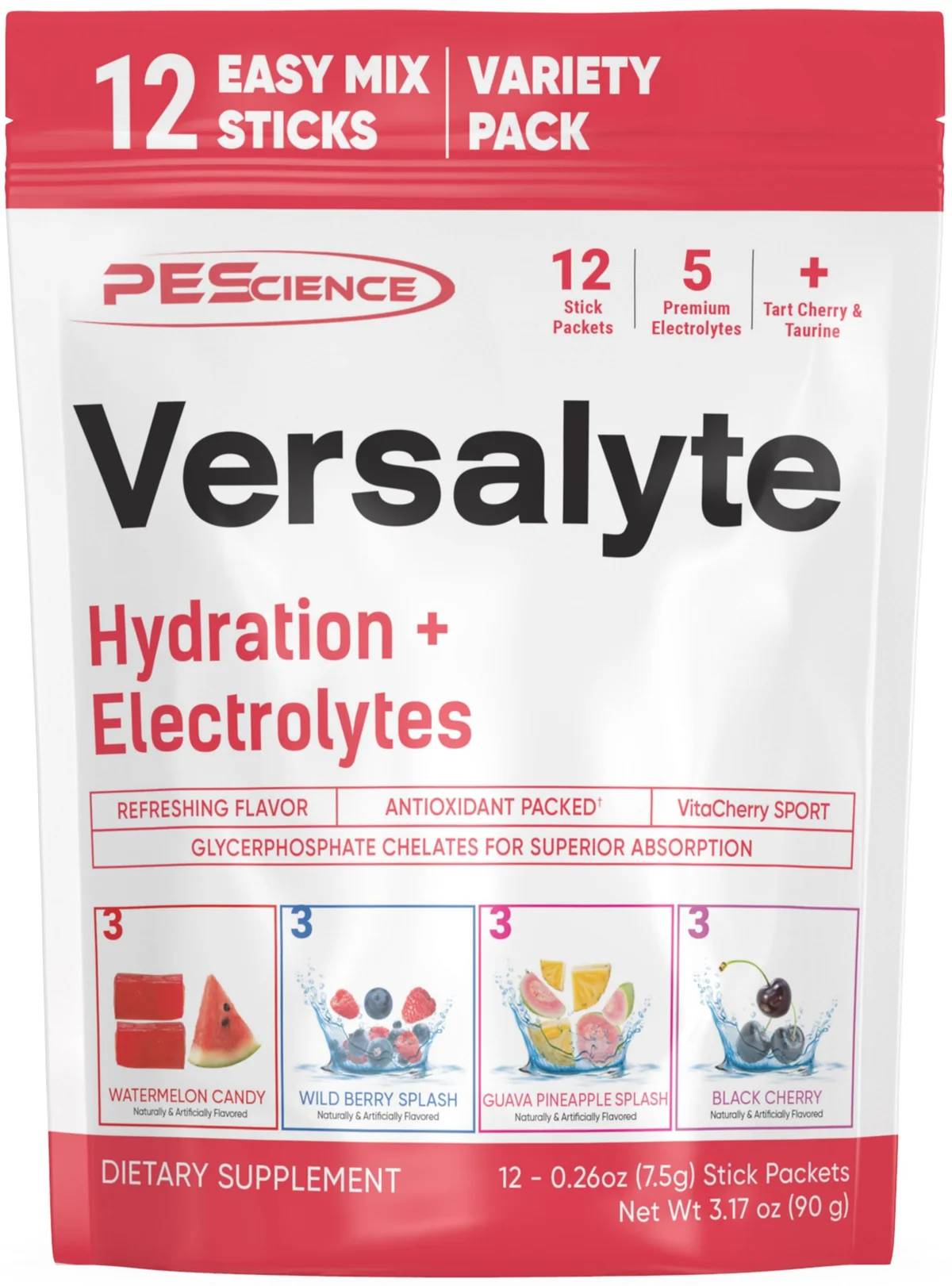 PEScience Versalyte – близък план на етикета със състав и прием