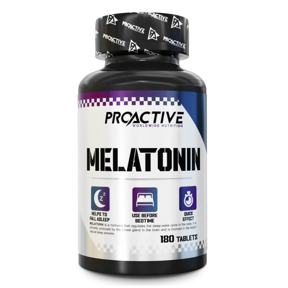 ProActive Melatonin 180 tabs преден изглед на бутилката