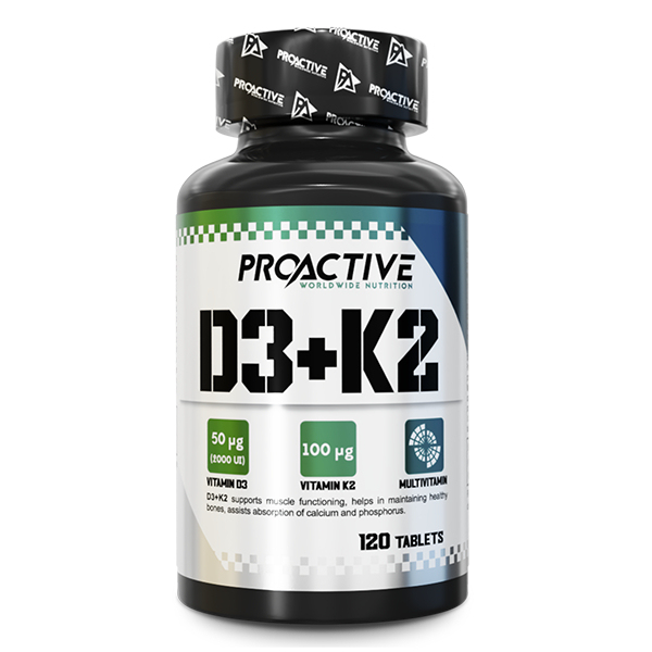 ProActive Vitamin D3+K2 2000IU 120 tabs преден изглед