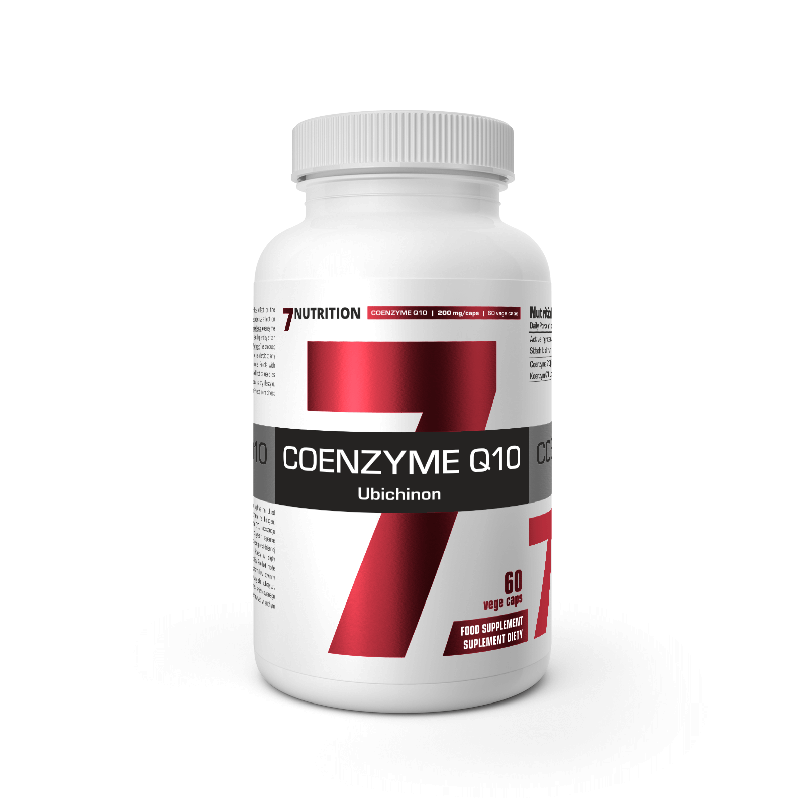 7Nutrition - COENZYME Q10 60 vege caps етикет и таблица с хранителни стойности