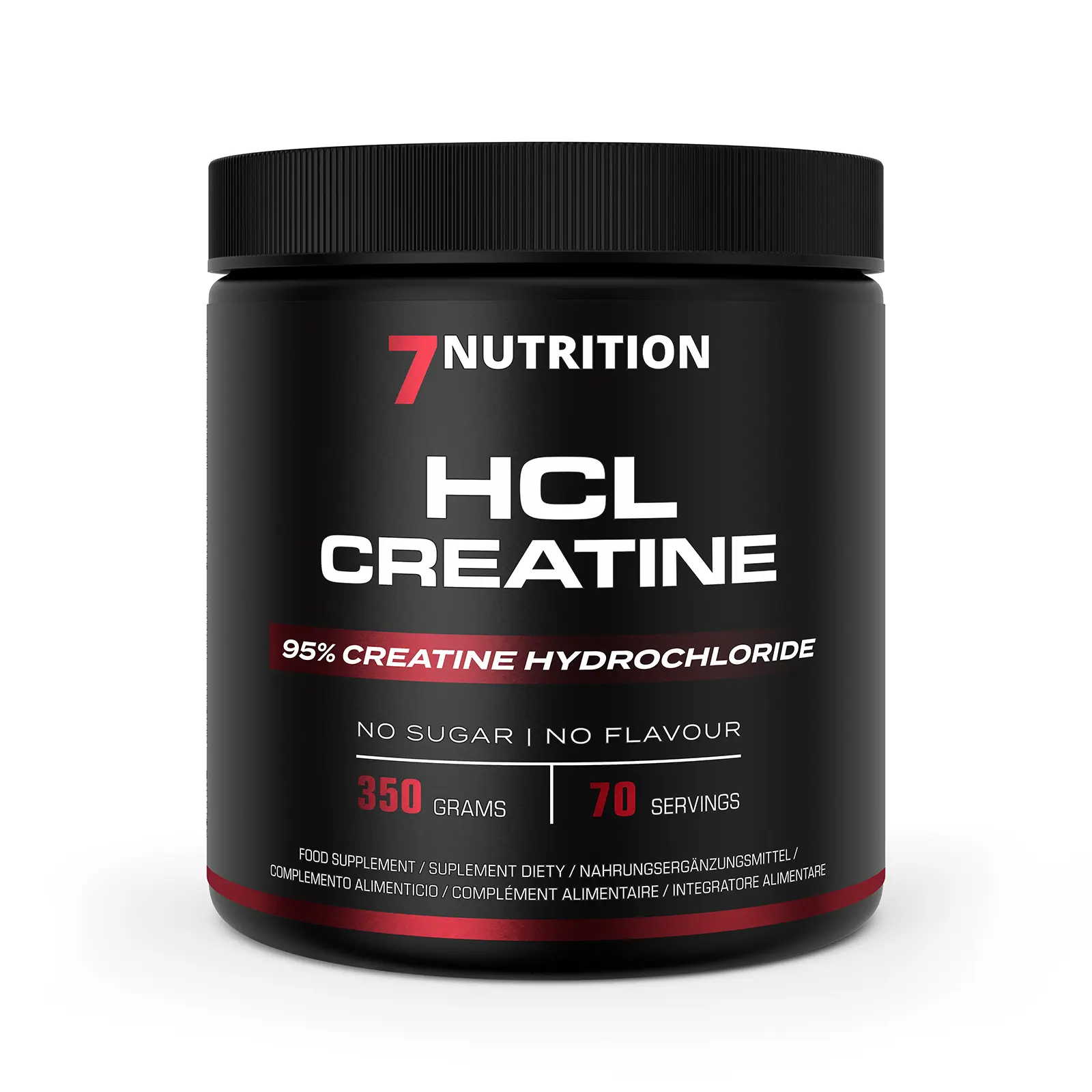 7Nutrition - HCL Creatine 350g черна опаковка преден изглед