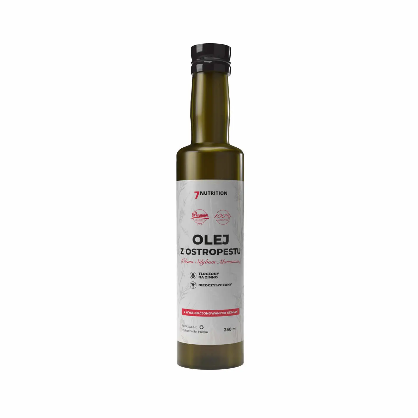 7Nutrition - Milk Thistle Oil 250ml преден изглед на бутилката с етикет