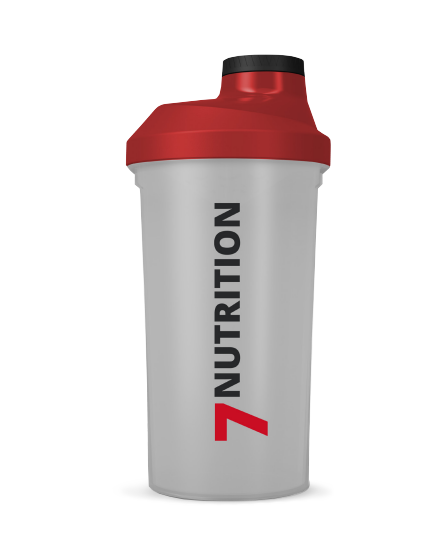 7Nutrition - Shaker 700ml с червена капачка и бял корпус