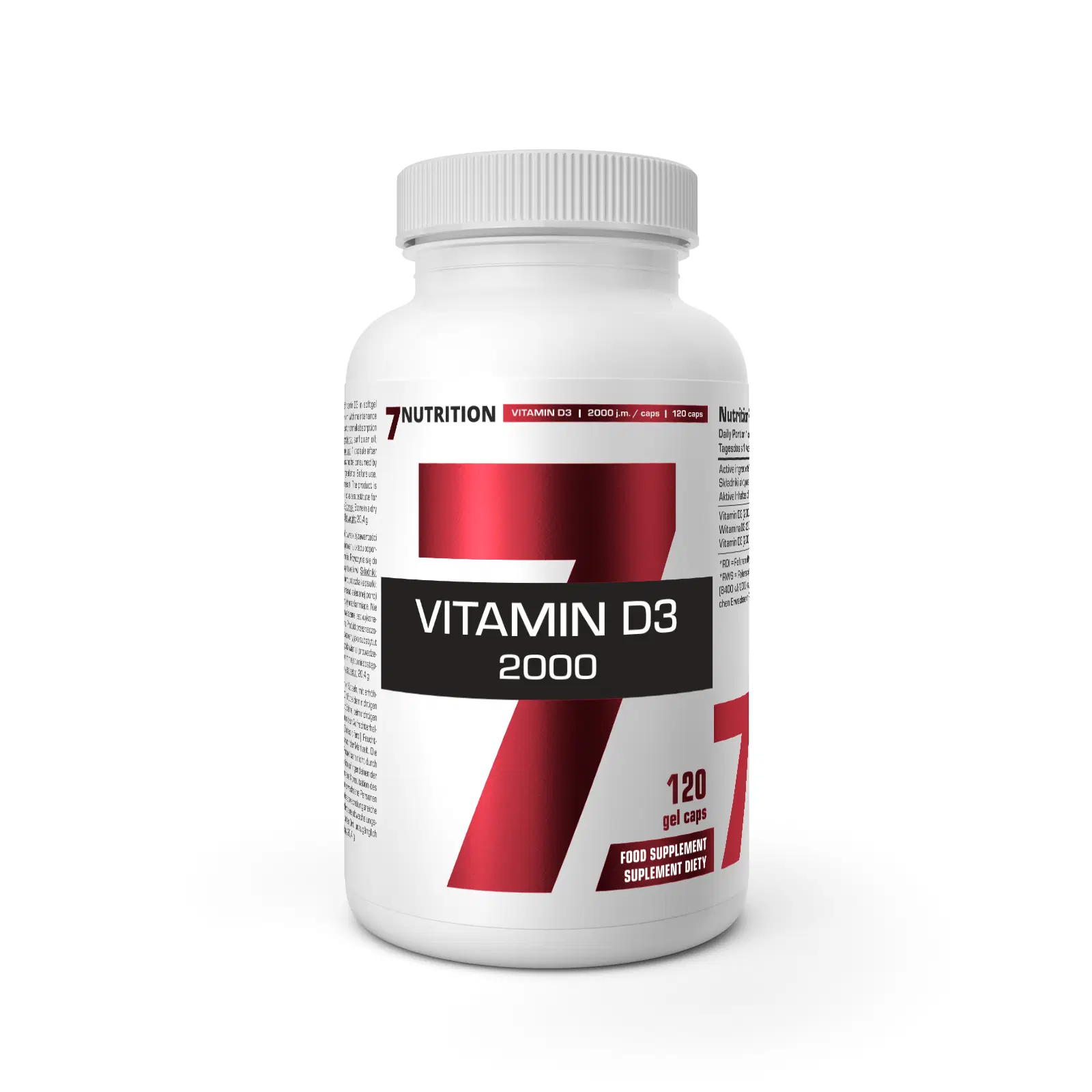 7Nutrition - Vitamin D3 2000 -120kaps преден изглед на опаковката