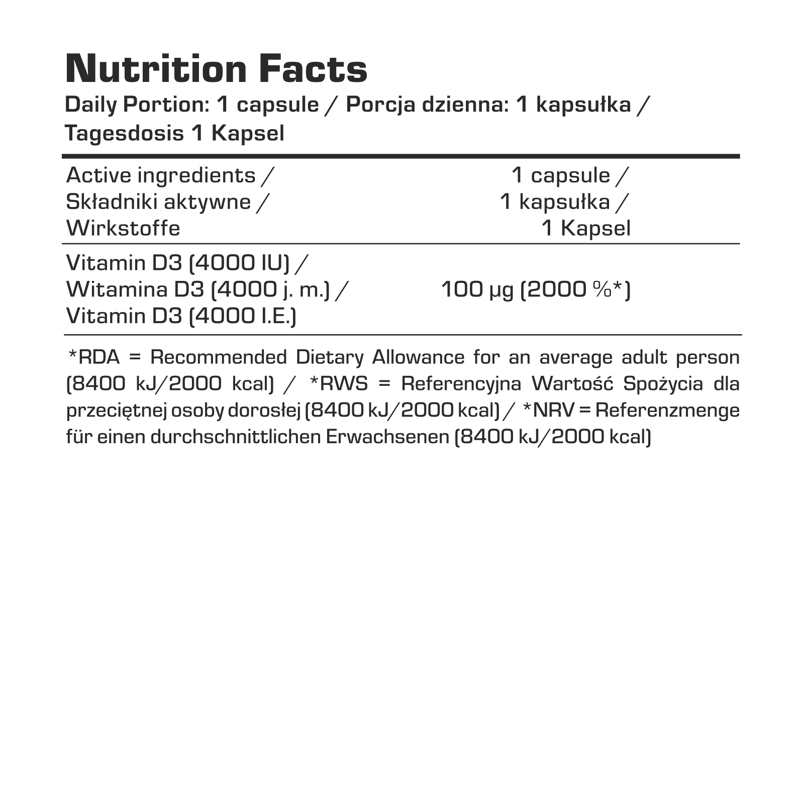 7Nutrition - Vitamin D3 4000 -120kaps