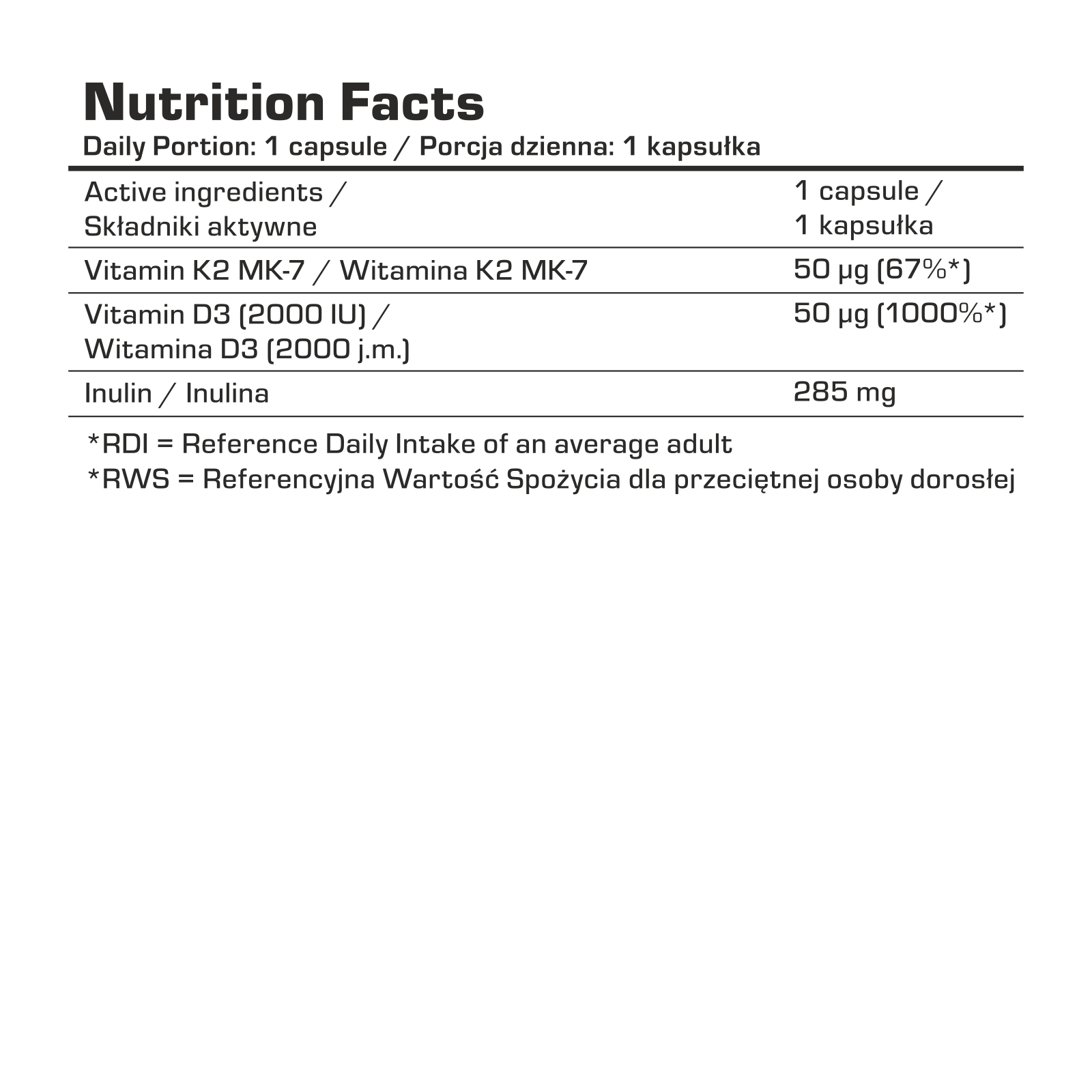 7Nutrition - VITAMIN D3+K2MK7 120 vege caps