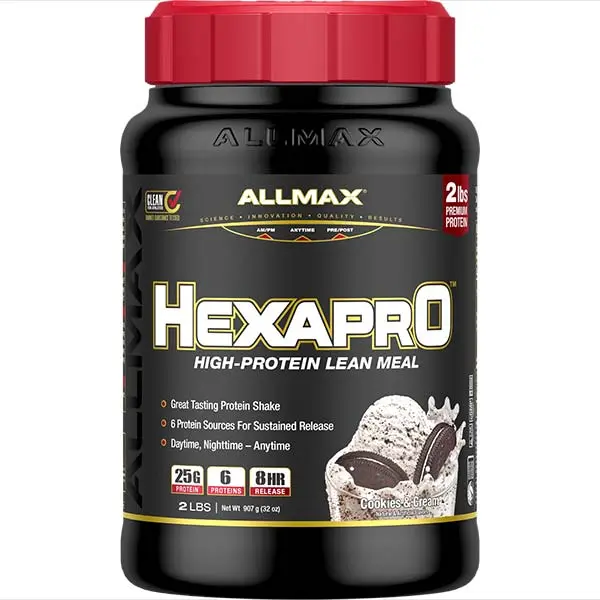 AllMax Nutrition AllMax - HexaPro / 2lb. Cookies & Cream преден изглед