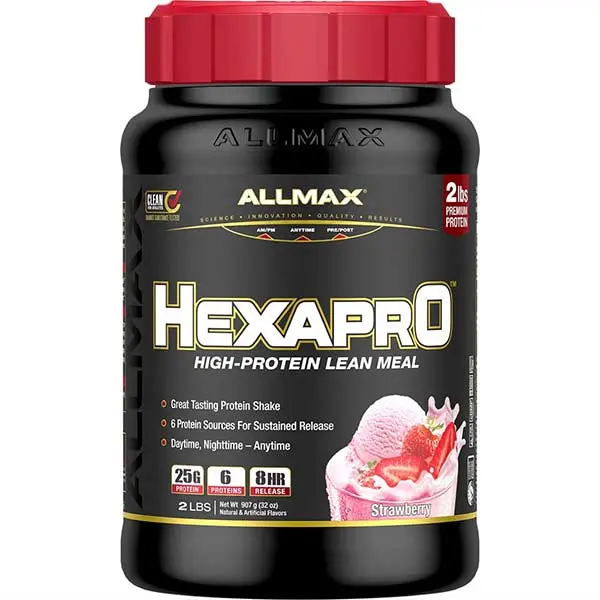 AllMax Nutrition AllMax - HexaPro / 2lb. Strawberry преден изглед