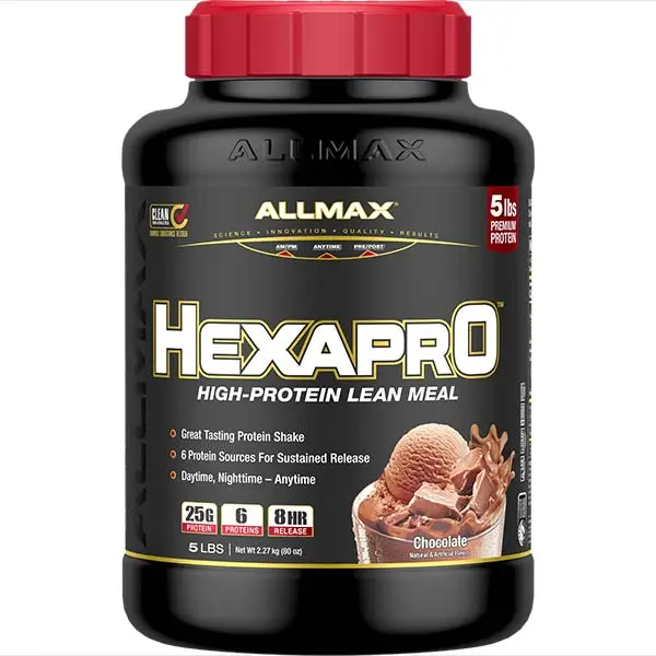 AllMax Nutrition AllMax - HexaPro / 5lb. преден изглед на опаковката Chocolate