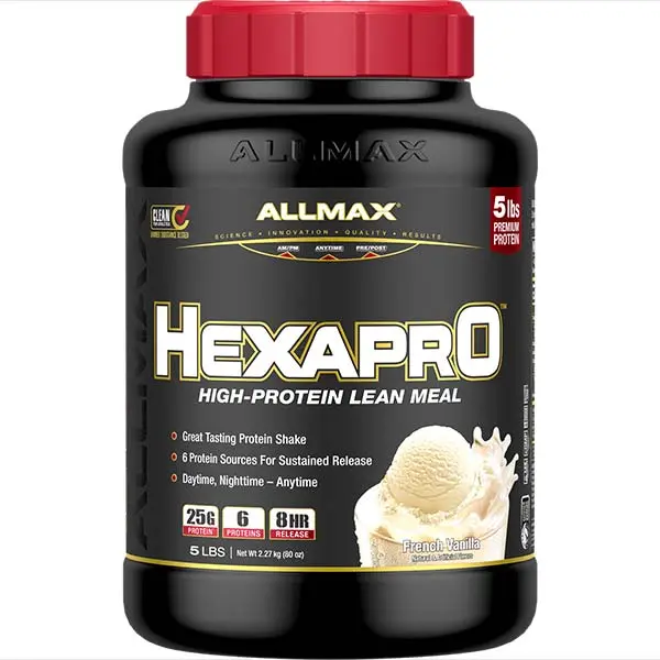 AllMax Nutrition AllMax - HexaPro / 5lb. преден изглед на опаковката French Vanilla
