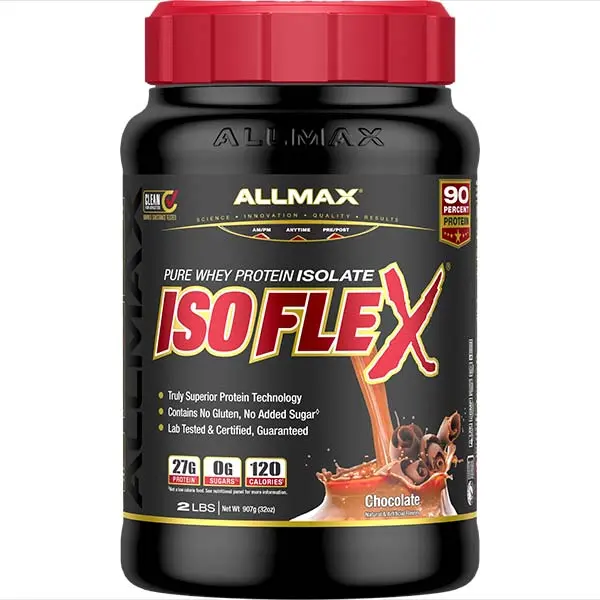 AllMax Nutrition AllMax - IsoFlex / 2lb. аромат Шоколад, детайли на етикета
