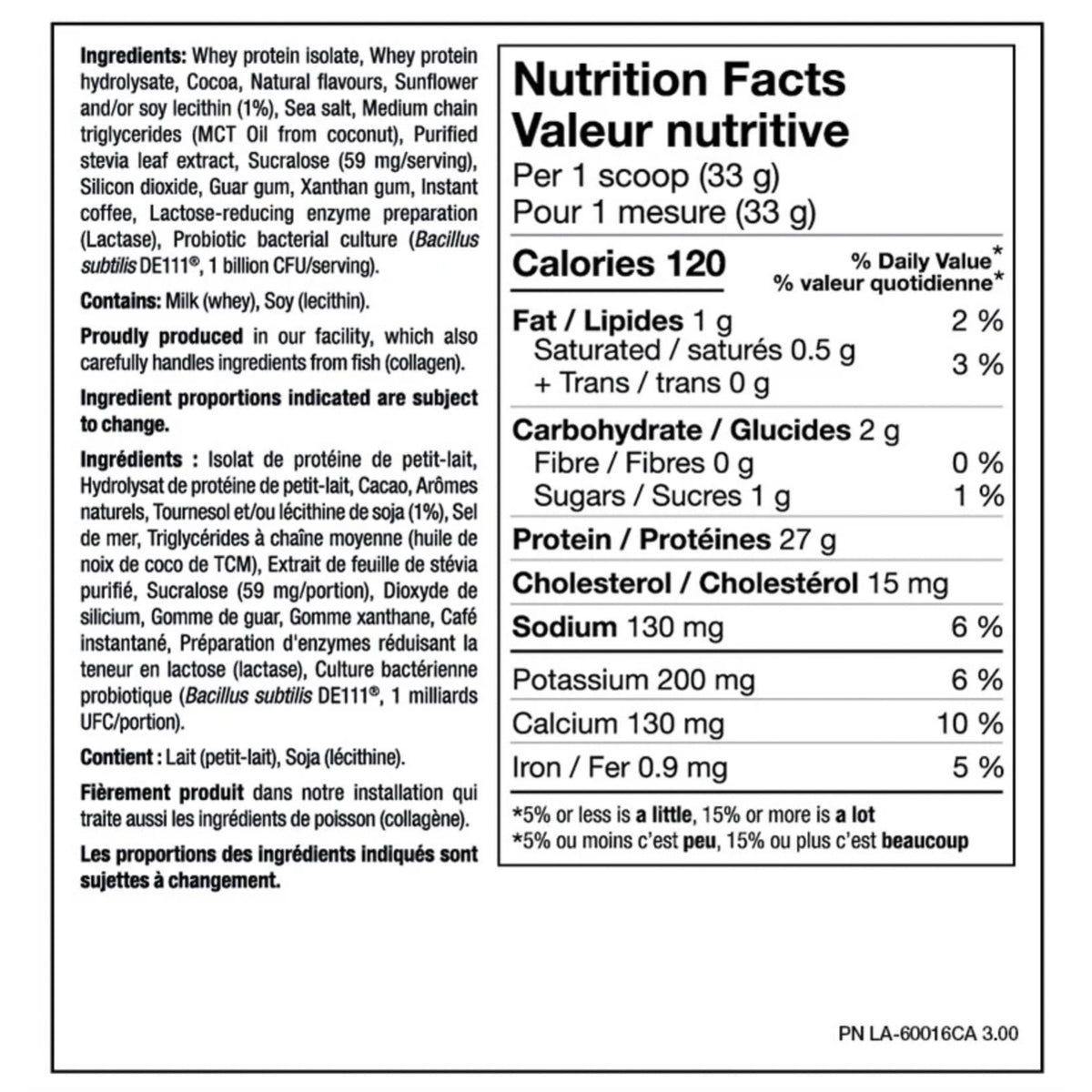 PVL IsoGold Whey Protein Isolate 2.27 кг - Vanilla списък с ингредиенти
