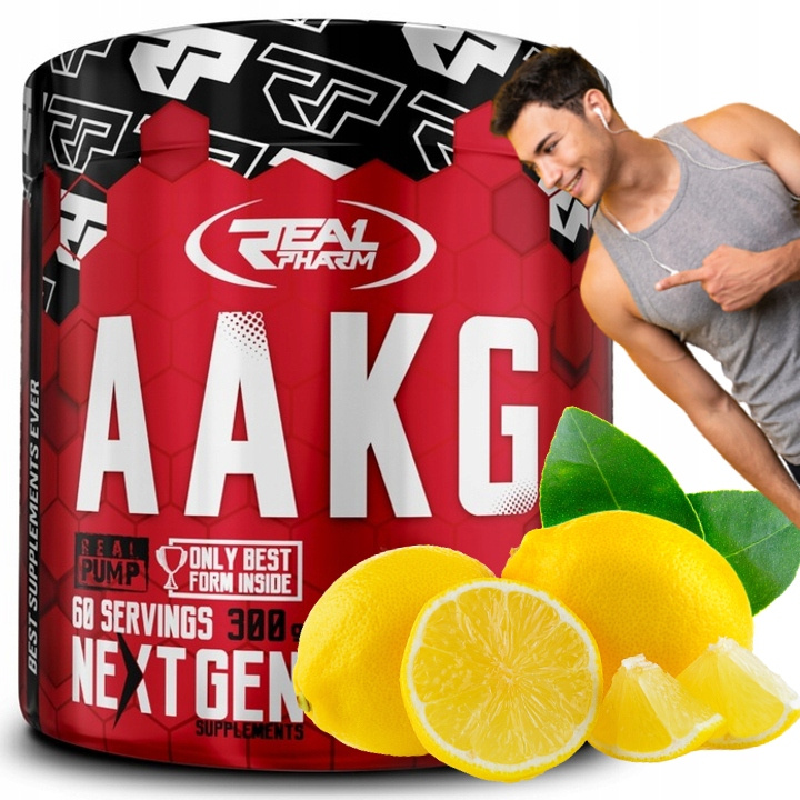 Real Pharm AAKG 300 грама опаковка с мъж и лимони