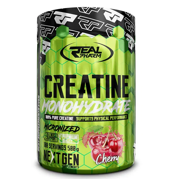 Real Pharm Creatine Monohydrate 500 грама опаковка с вкус череша