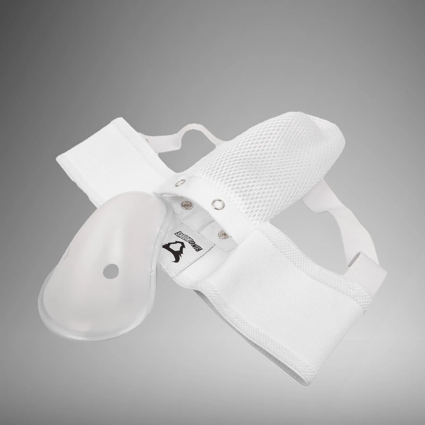 Ringhorns Charger by Venum Groin Guard and Jockstrap – White, изглед с протектор