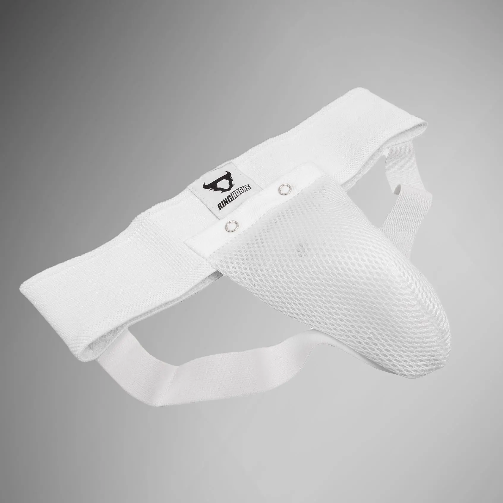 Ringhorns Charger by Venum Kids Groin Guard and Jockstrap – White, преден изглед отстрани