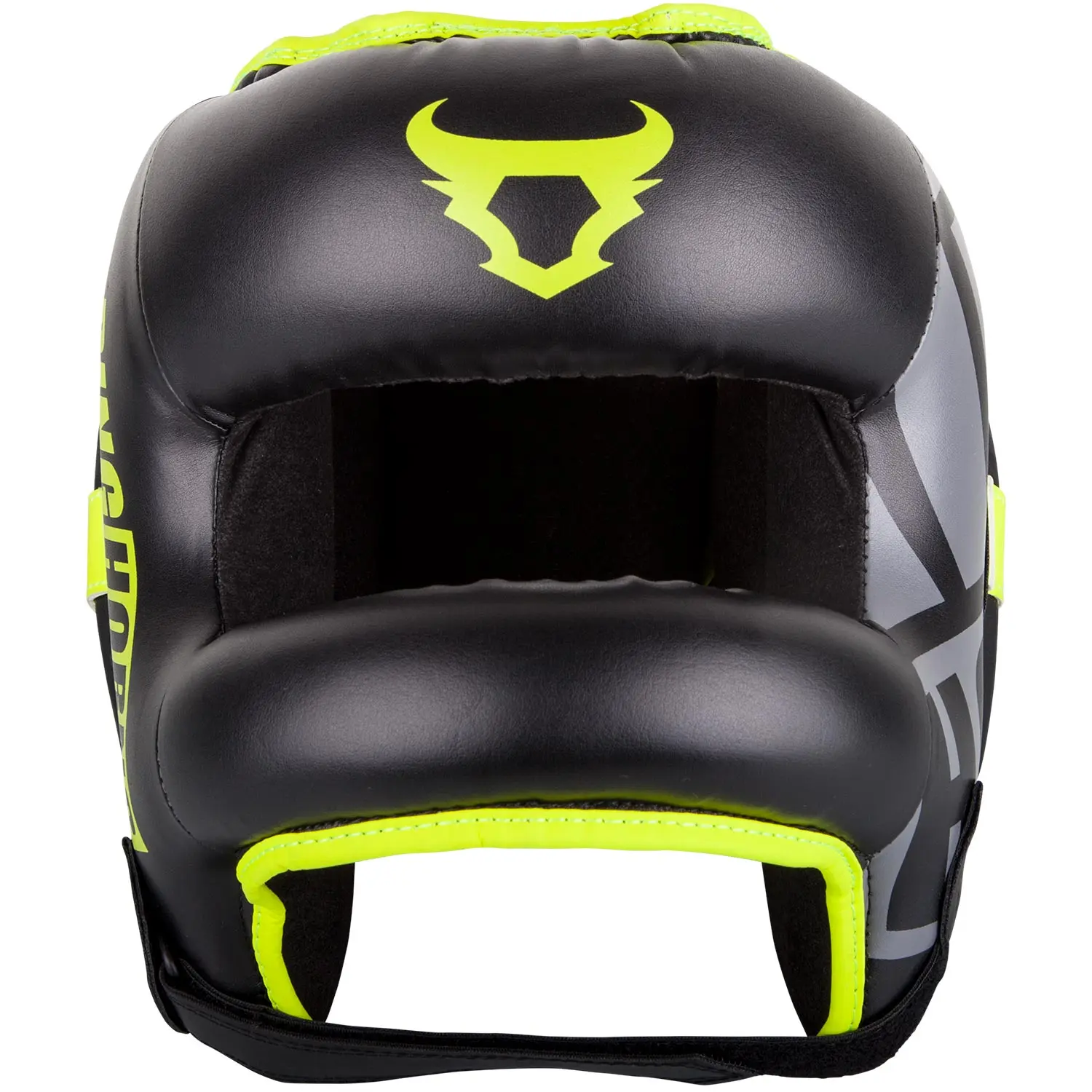 Ringhorns Nitro Headgear-Black/Neo Yellow преден изглед отгоре