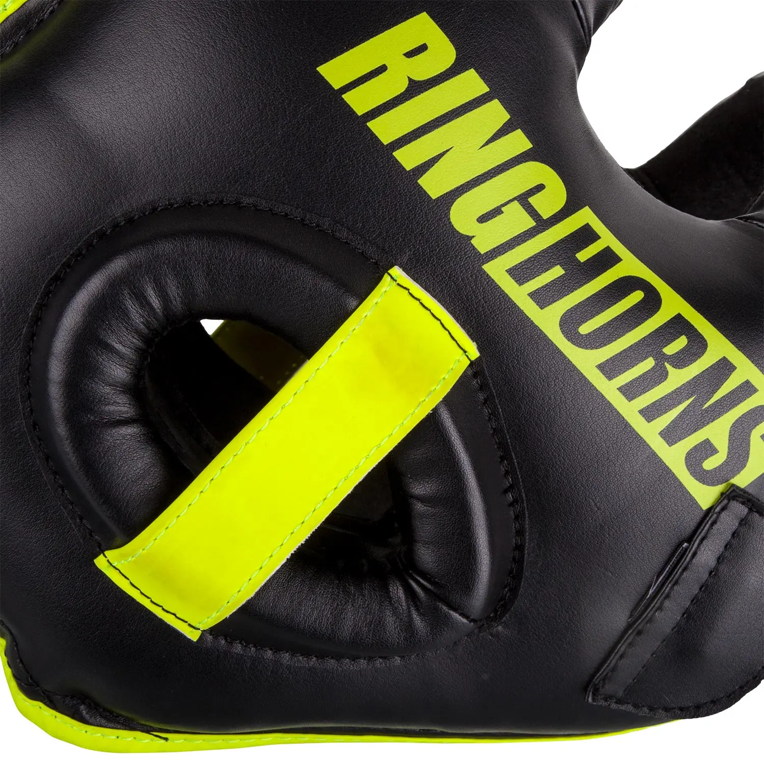 Ringhorns Nitro Headgear-Black/Neo Yellow детайл на ушите