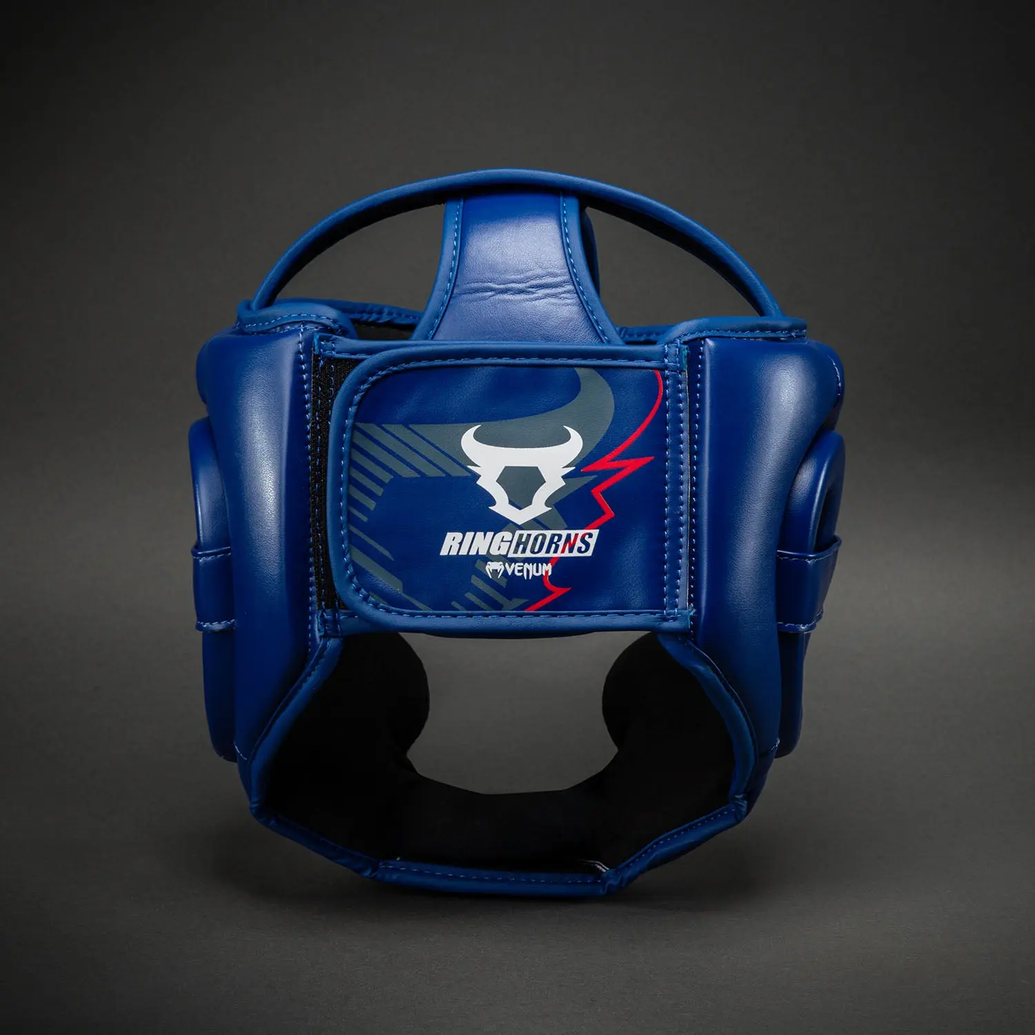 Ringhorns Charger by Venum Headgear - Navy Blue/Red преден изглед с лого