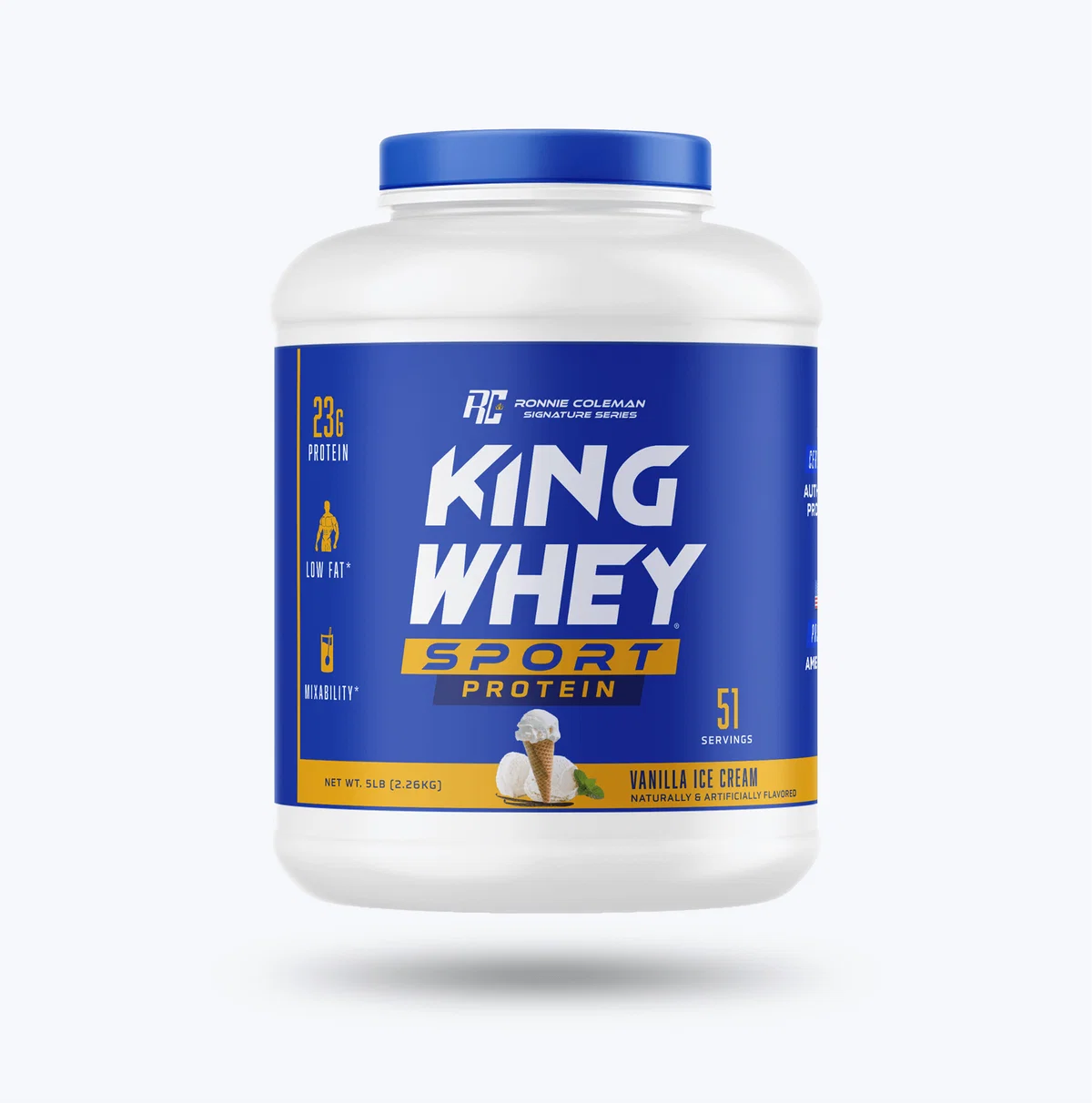 Ronnie Coleman King Whey Sport - опаковка с вкус Ванилов сладолед