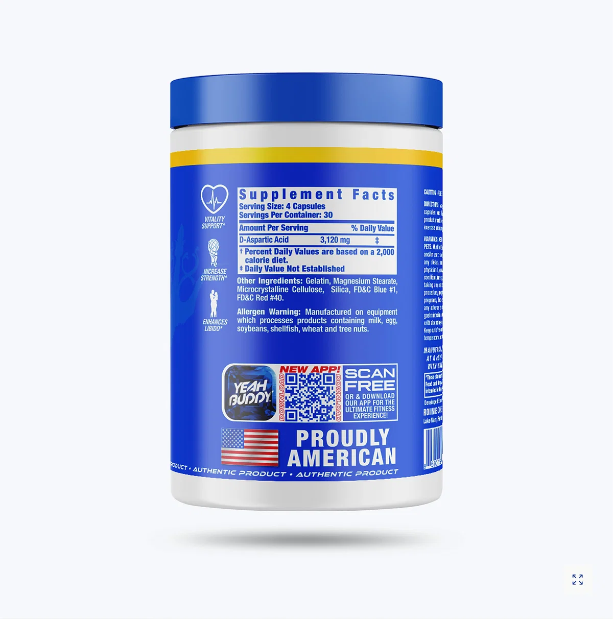 Ronnie Coleman Test-XS - изглед отблизо на етикета с информация за продукта