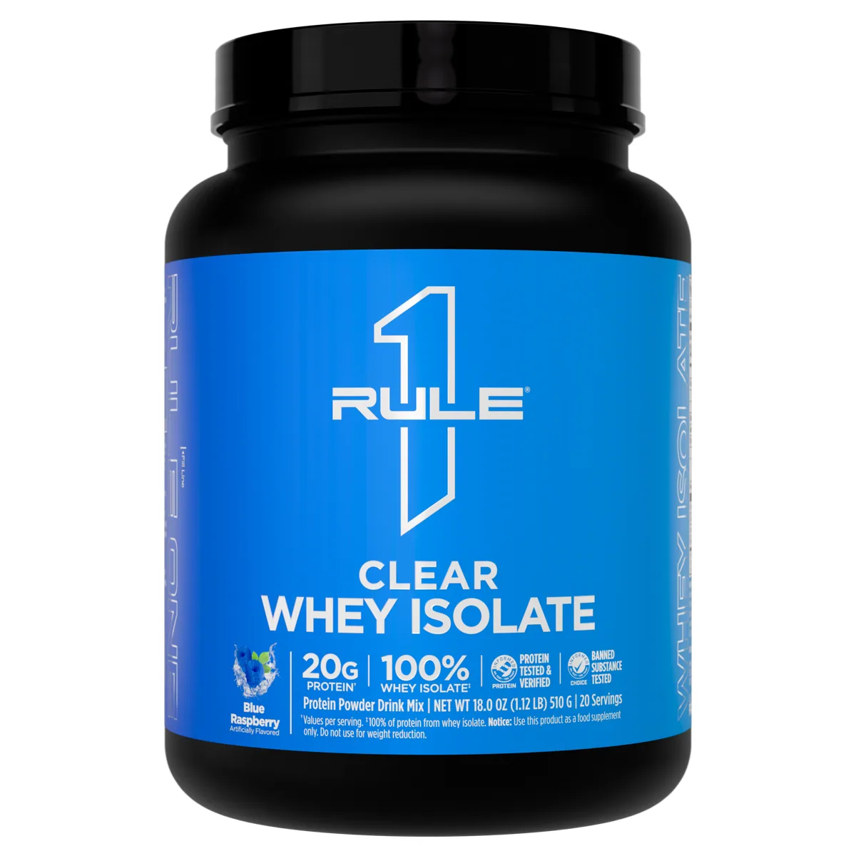Rule 1 R1 Clear Whey Isolate 20 дози — Синя малина