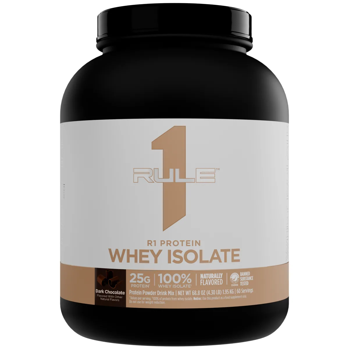 Rule 1 R1 Naturally Flavored Whey Isolate 4 lb — Черен шоколад