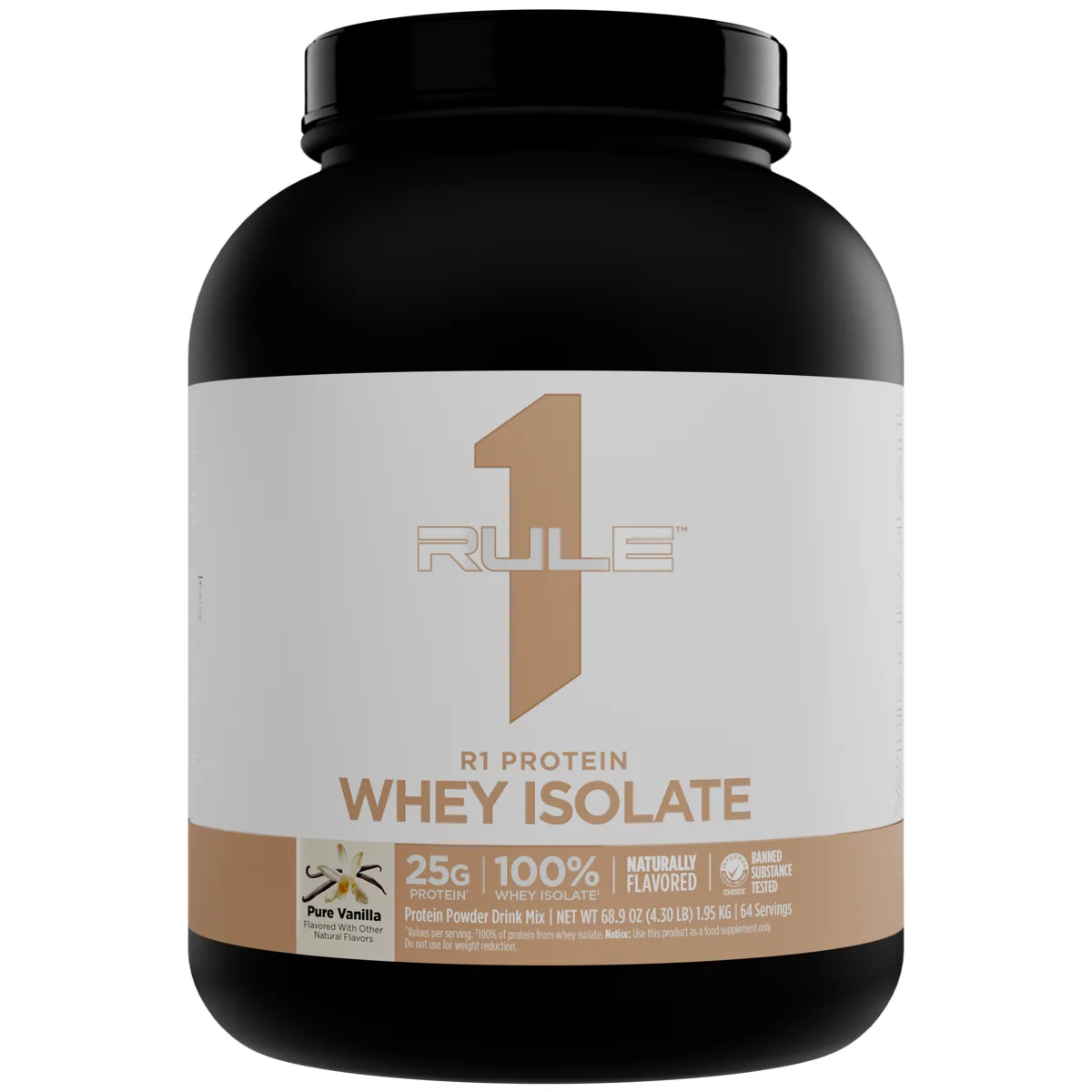 Rule 1 R1 Naturally Flavored Whey Isolate 4 lb — Чиста ванилия