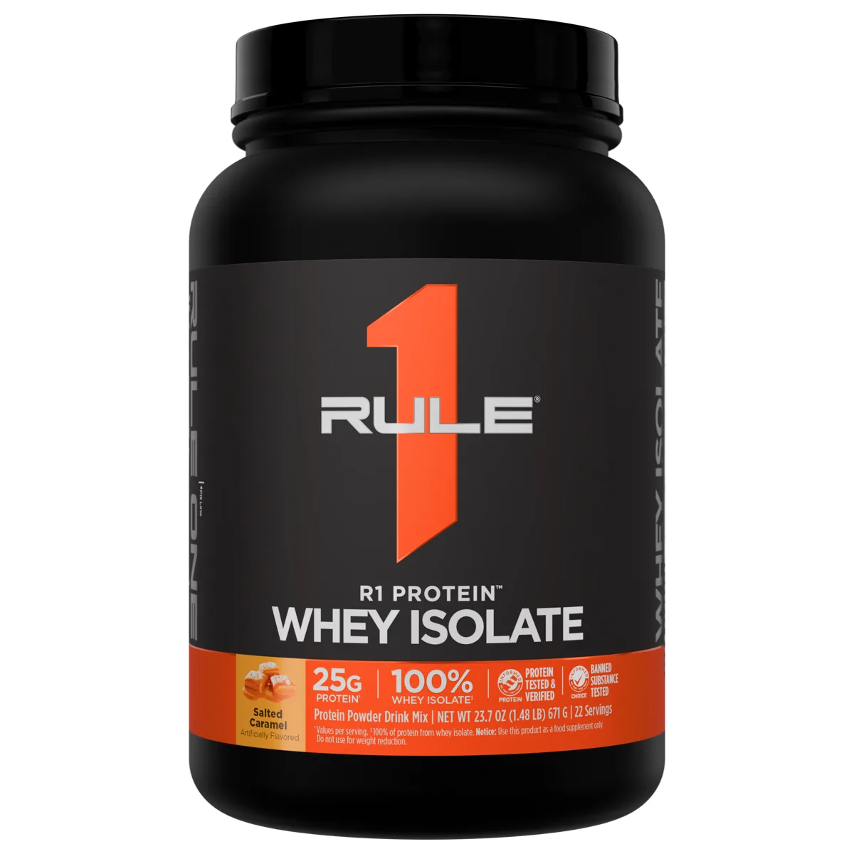 Rule 1 R1 Protein Whey Isolate 1.5 lb — Солен карамел