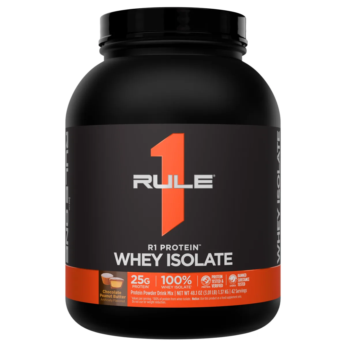 Rule 1 R1 Protein Whey Isolate 3 lb — Шоколад и фъстъчено масло