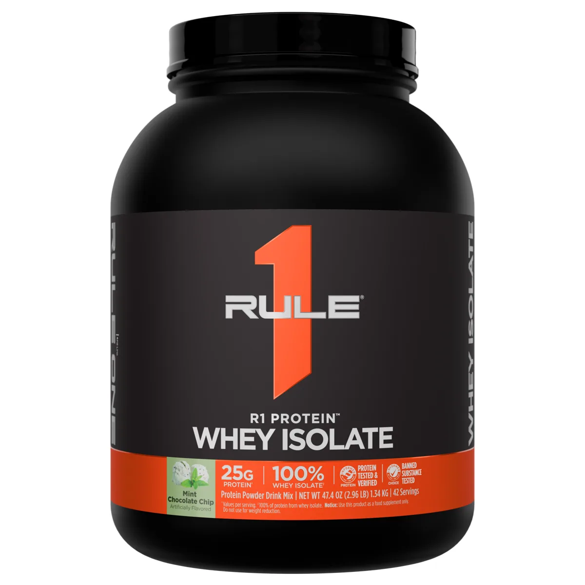 Rule 1 R1 Protein Whey Isolate 3 lb — Мента и шоколад