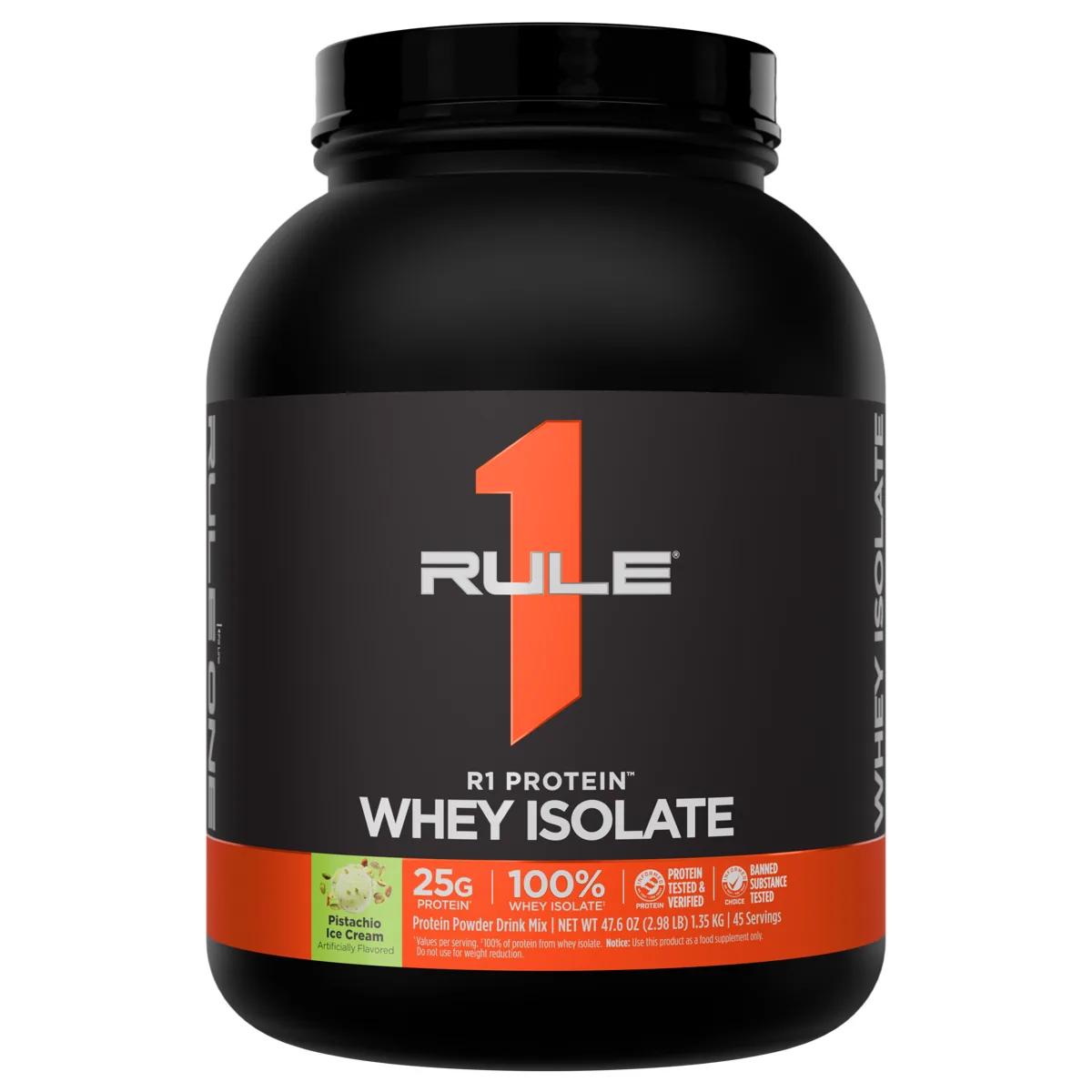 Rule 1 R1 Protein Whey Isolate 3 lb — Шам фъстък сладолед