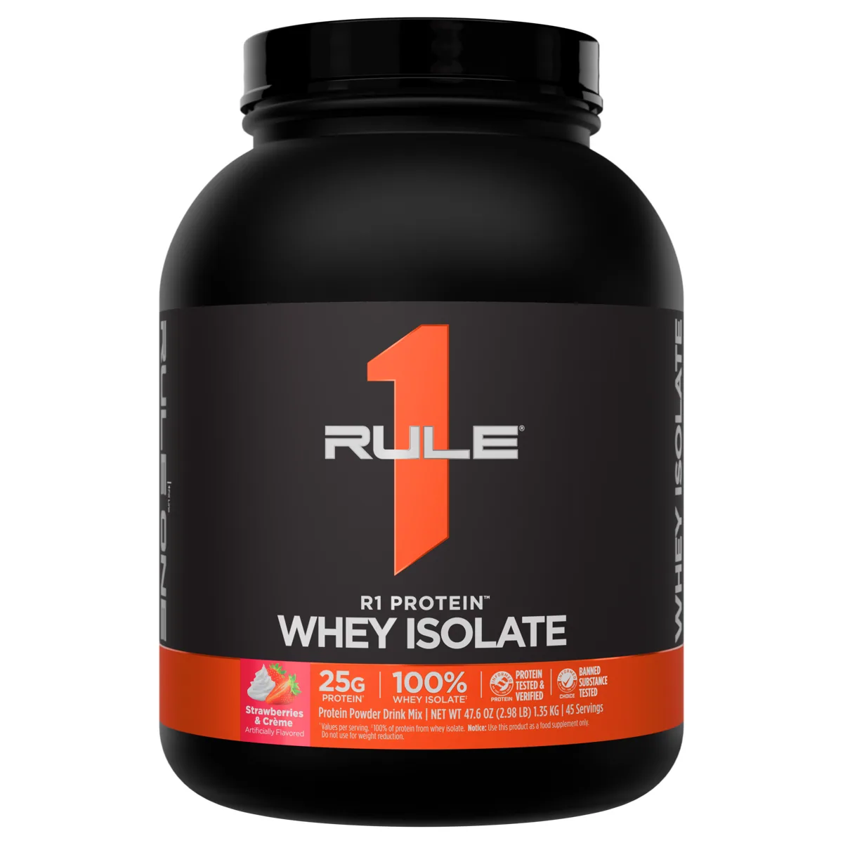 Rule 1 R1 Protein Whey Isolate 3 lb — Ягоди и крем