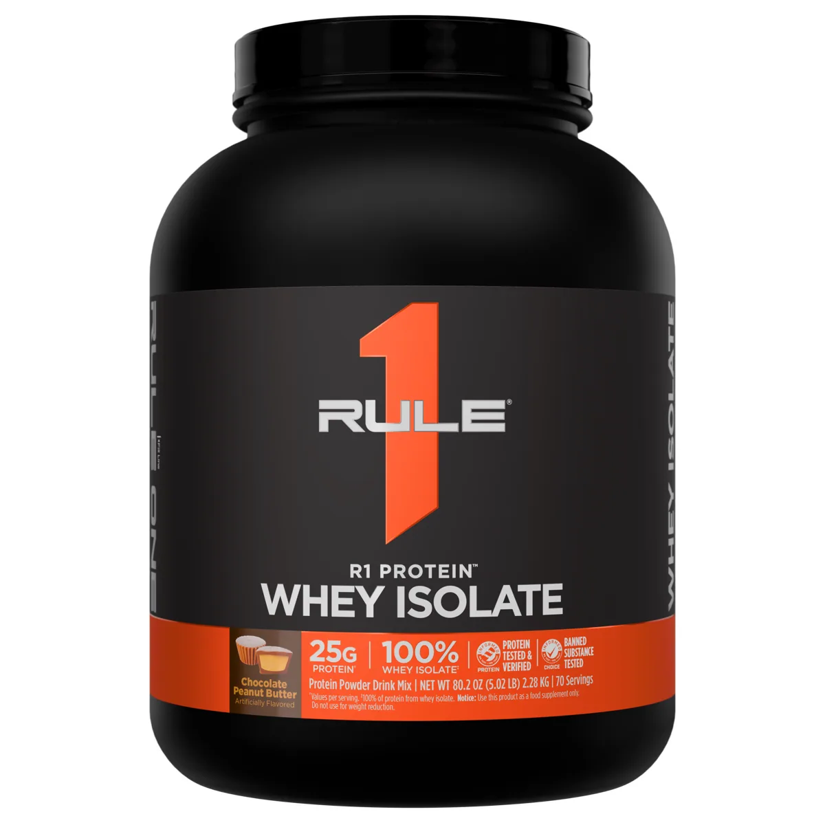 Rule 1 R1 Protein Whey Isolate 5 lb — Шоколад и фъстъчено масло