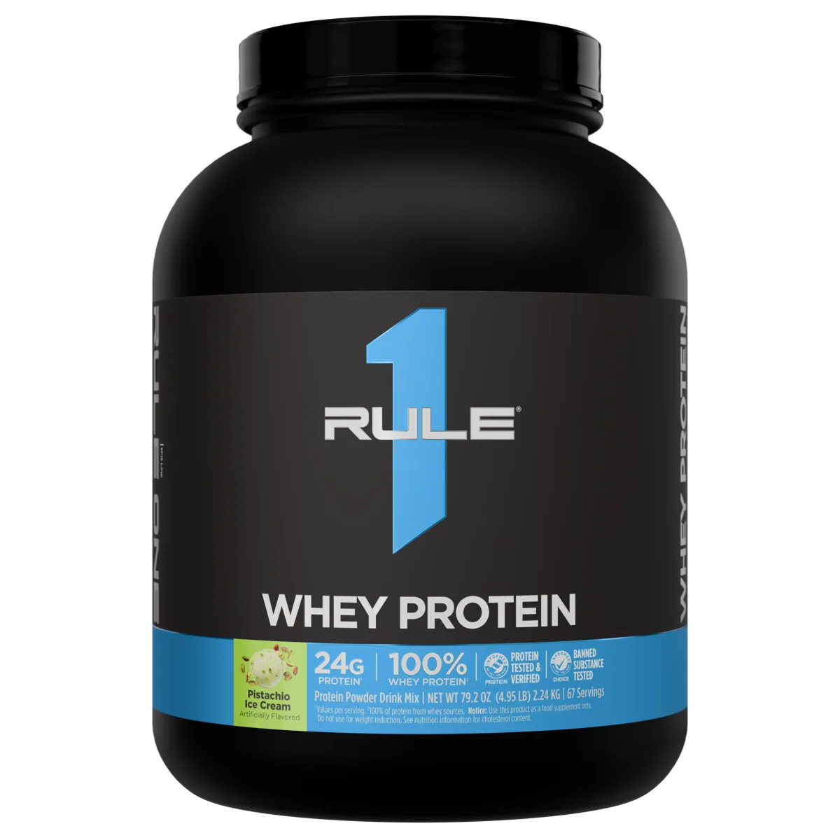 Rule 1 R1 Whey Protein 5 lb — Шам фъстък сладолед