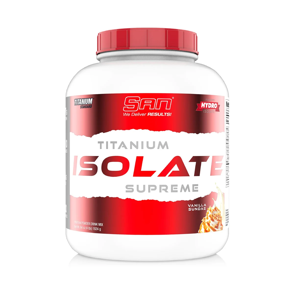 SAN SAN Titanium Isolate Supreme 4 lb — Ванилов сладолед, опаковка