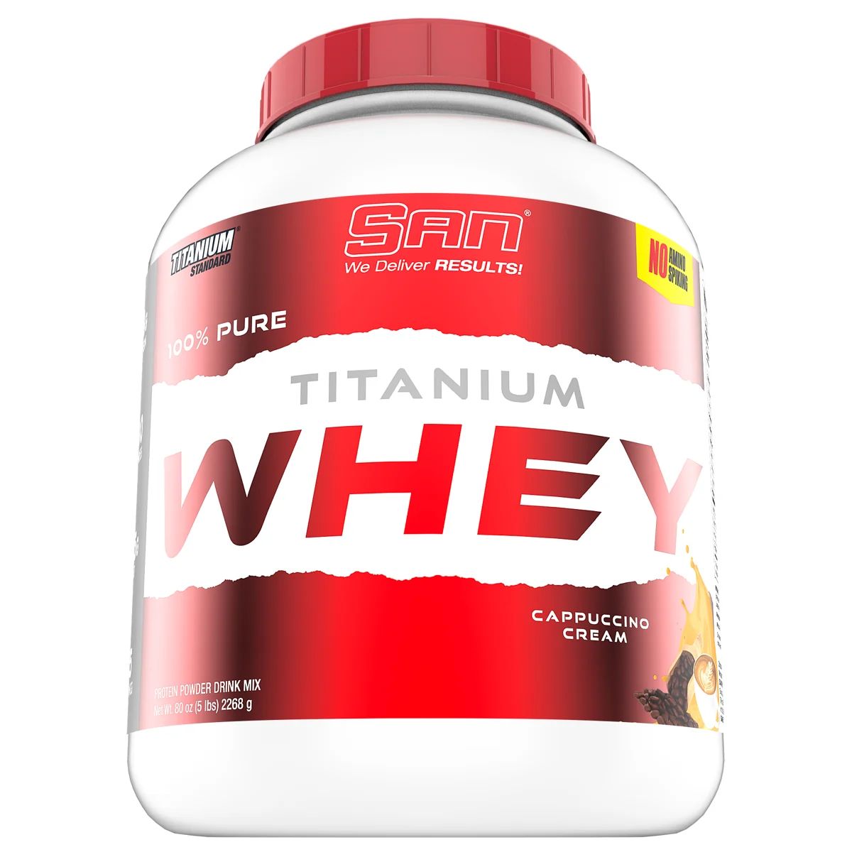 SAN SAN Titanium Whey 5 lb — Капучино крем, опаковка