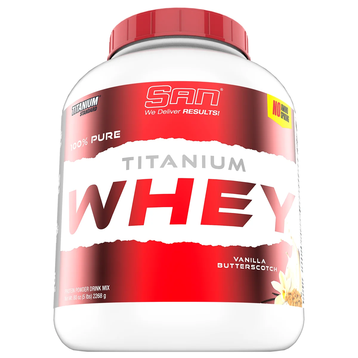 SAN SAN Titanium Whey 5 lb — Ванилия Butterscotch, опаковка