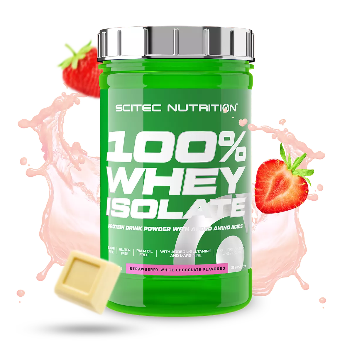 Опаковка на Scitec Nutrition 100% Whey Isolate (0,7 kg) с вкус шамфъстък