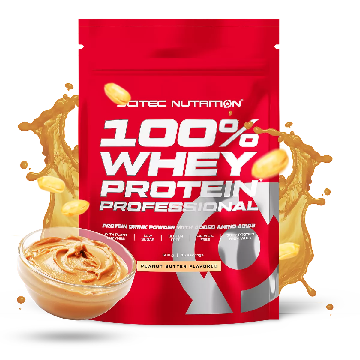 Scitec Nutrition 100% Whey Protein Professional 0,5 кг – инфографика за аминокиселинен профил