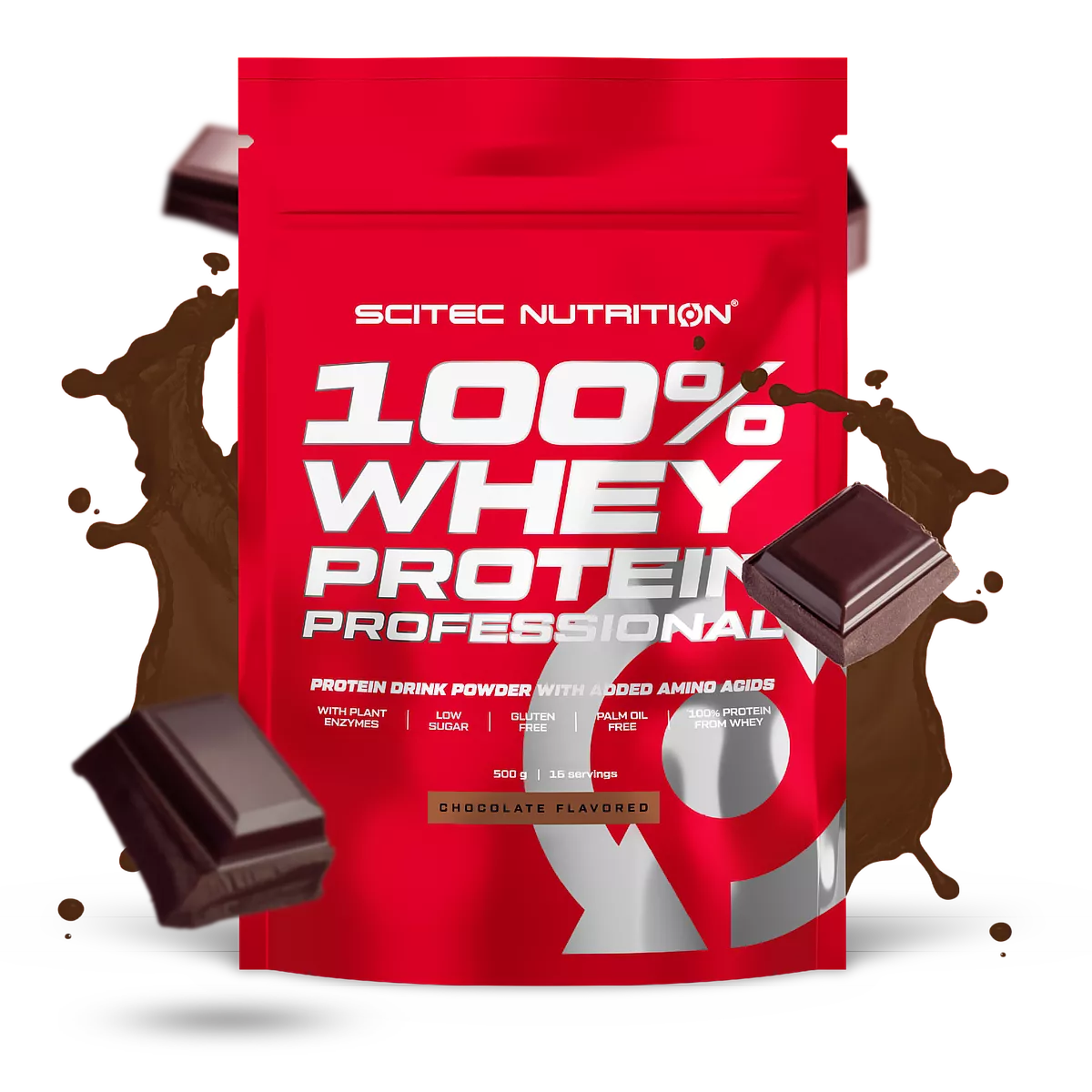 Scitec Nutrition 100% Whey Protein Professional 0,5 кг – изглед отзад с информация